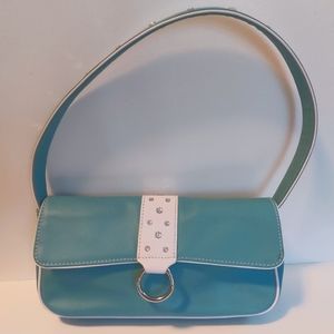 Danier leather handbag, aqua